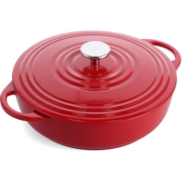 BK Bourgogne Sütőedény fedővel 28 cm 4L zománcozott öntöttvas Chili Red 24490