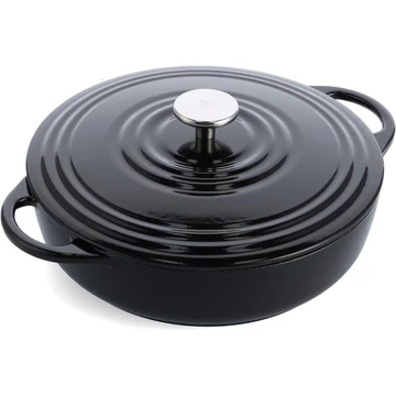BK Bourgogne Sütőedény fedővel 28 cm 4L zománcozott öntöttvas fekete 24491