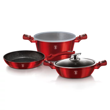 Berlinger Haus Edénykészlet 5 részes márvány bevonat Metallic Line Burgundy Edition BH/6780