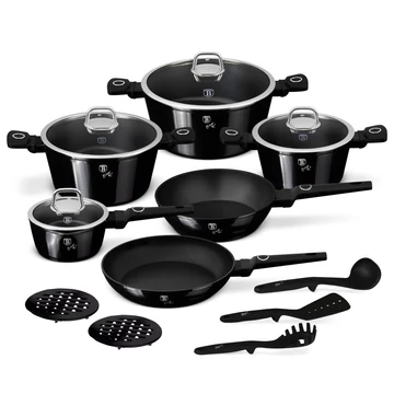 Berlinger Haus Edénykészlet 15 részes titánpro bevonat Black Vantage Collection BH/8232