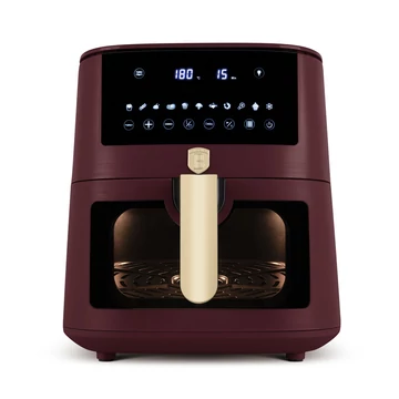 Berlinger Haus Air Fryer / forrólevegős sütő 8 literes 1650W bordó Leonardo Collection BH/9606