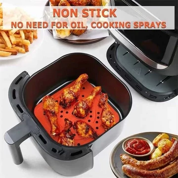 Szilikon alátét air fryer/ forrólevegős sütőhöz 21*21 cm W08960