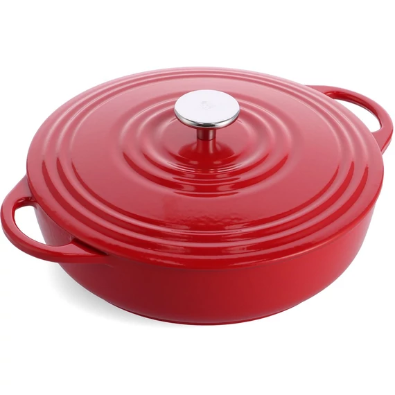 BK Bourgogne Sütőedény fedővel 28 cm 4L zománcozott öntöttvas Chili Red 24490