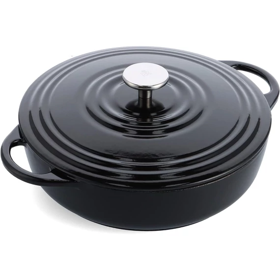 BK Bourgogne Sütőedény fedővel 28 cm 4L zománcozott öntöttvas fekete 24491