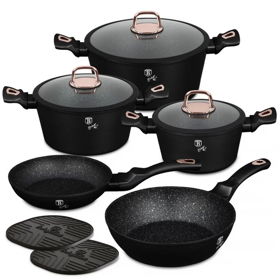 Berlinger Haus Edénykészlet 10 részes márvány bevonat Black Rose Collection BH/8168N