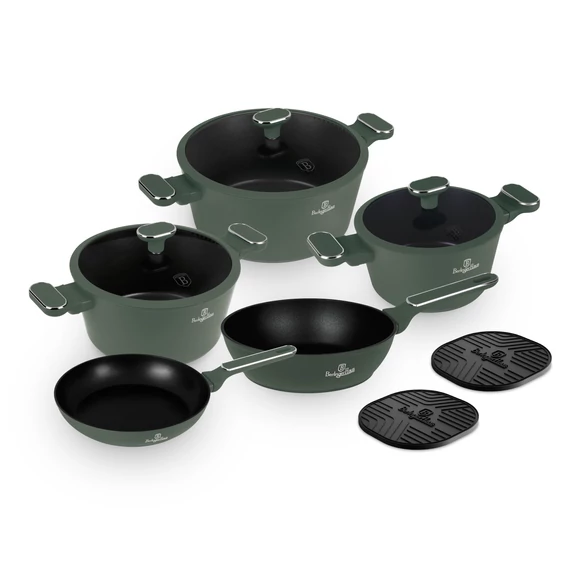 Berlinger Haus Edénykészlet 10 részes titánpro bevonat Matte Green Collection BH/8207N
