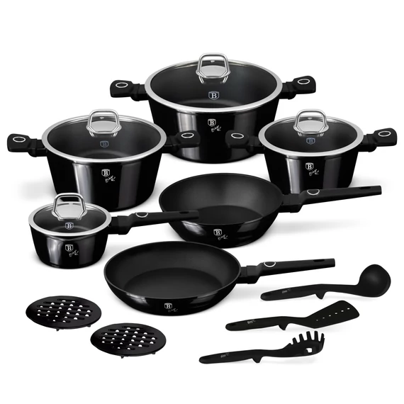 Berlinger Haus Edénykészlet 15 részes titánpro bevonat Black Vantage Collection BH/8232