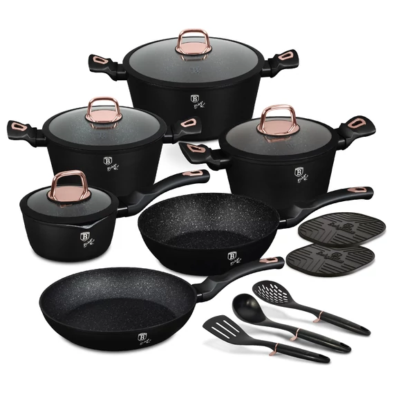 Berlinger Haus Edénykészlet 15 részes márvány bevonat Black Rose Collection BH/8234N