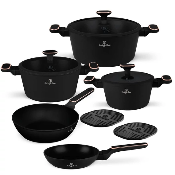 Berlinger Haus Edénykészlet 10 részes titánpro bevonat Black Rose Collection BH/8362