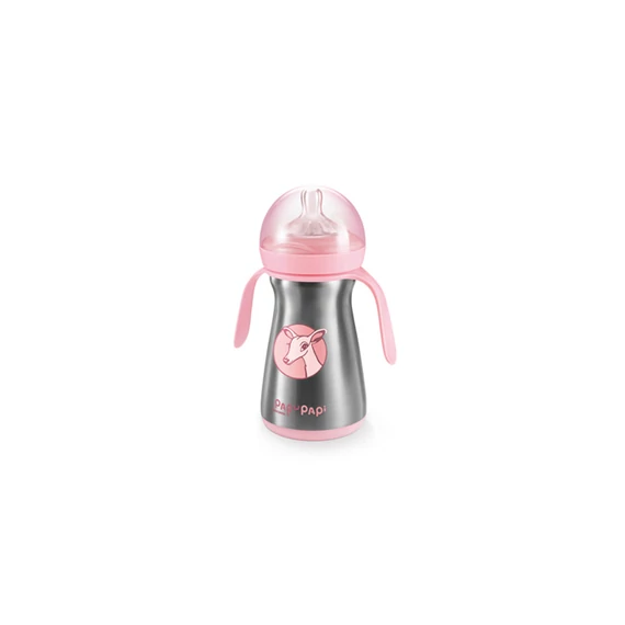 Tescoma Hőtartó cumisüveg 200 ml rózsaszín rozsdamentes acél és műanyag PAPU PAPI 667616.00