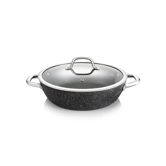 Tescoma Mélyserpenyő fedővel 28 cm rozsdamentes acél PRESIDENT Stone 780356.00