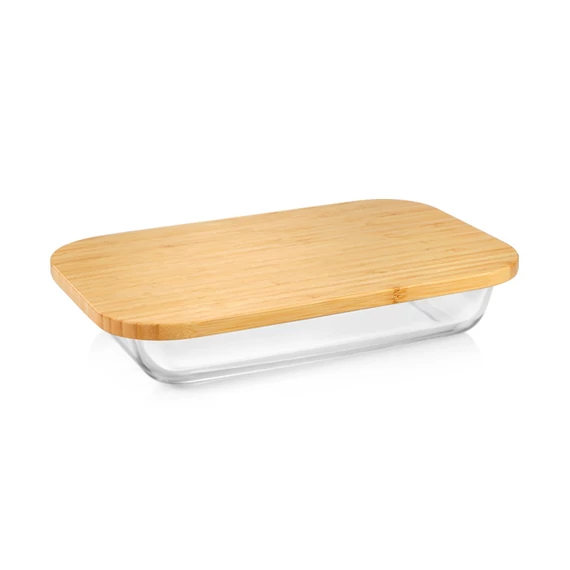 Tescoma Üveg sütőtál fedéllel 31 x 19 cm bambusz ONLINE 900849.00