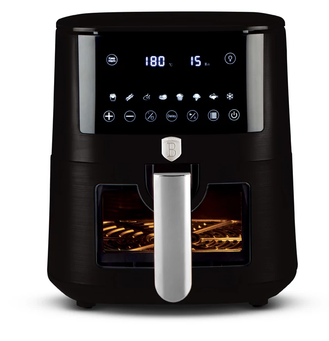 Berlinger Haus Air Fryer / forrólevegős sütő ablakkal 8 literes 1650W Matte Black Collection BH/9605   