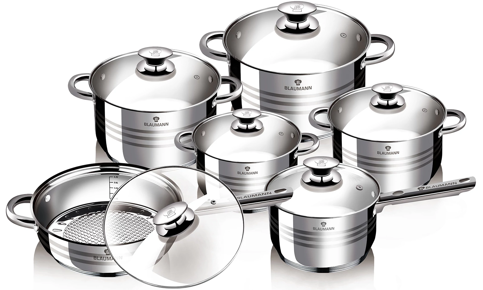 Blaumann Edénykészlet 12 részes rozsdamentes Gourmet Line BL-1031