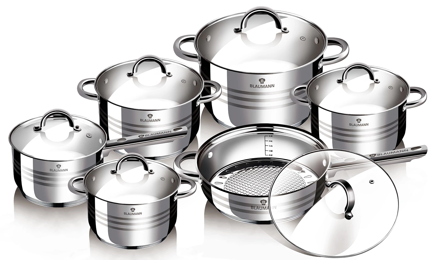 Blaumann Edénykészlet 12 részes rozsdamentes Gourmet Line BL-1410