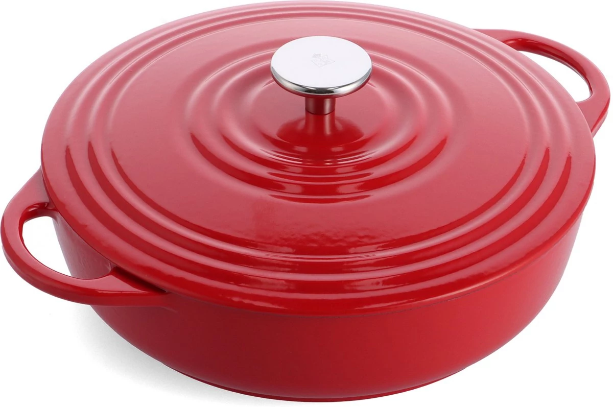 BK Bourgogne Sütőedény fedővel 28 cm 4L zománcozott öntöttvas Chili Red 24490