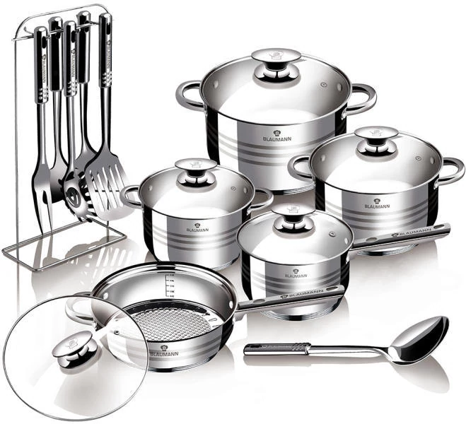 Blaumann Edénykészlet 17 részes rozsdamentes Gourmet Line BL-3133