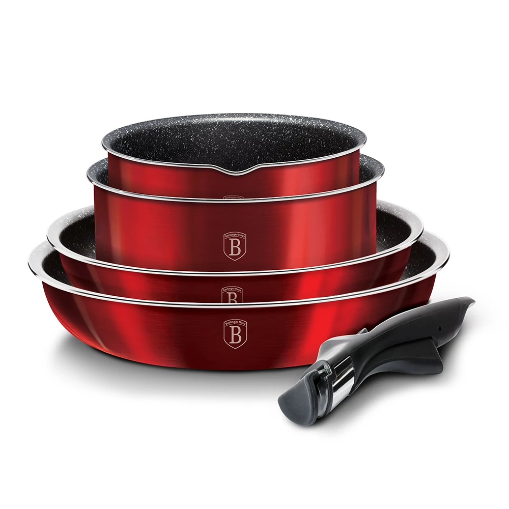 Berlinger Haus Edénykészlet 9 részes Click It Metallic Line Burgundy Edition BH/6145