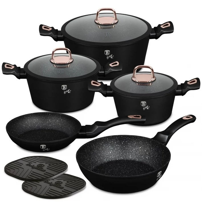 Berlinger Haus Edénykészlet 10 részes márvány bevonat Black Rose Collection BH/8168N