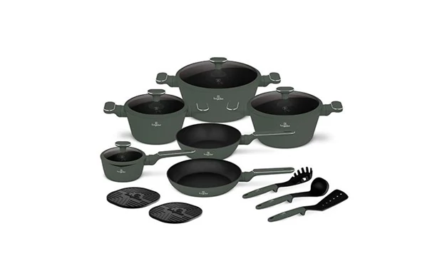Berlinger Haus Edénykészlet 15 részes titánpro bevonat Matte Green Collection BH/8208N