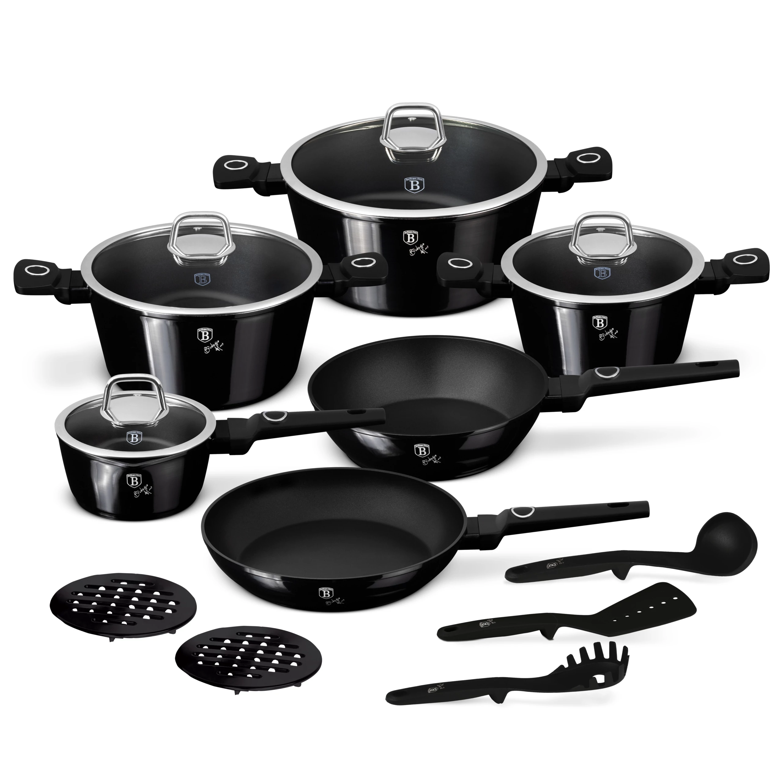 Berlinger Haus Edénykészlet 15 részes titánpro bevonat Black Vantage Collection BH/8232