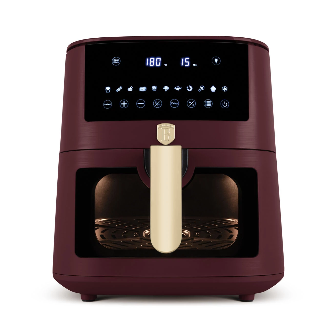 Berlinger Haus Air Fryer / forrólevegős sütő 8 literes 1650W bordó Leonardo Collection BH/9606