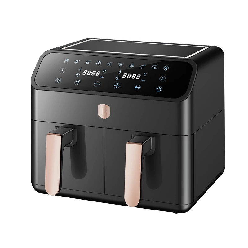 Berlinger Haus Air Fryer / forrólevegős sütő 4+4 literes 2000W Black Rose Collection BH/9659