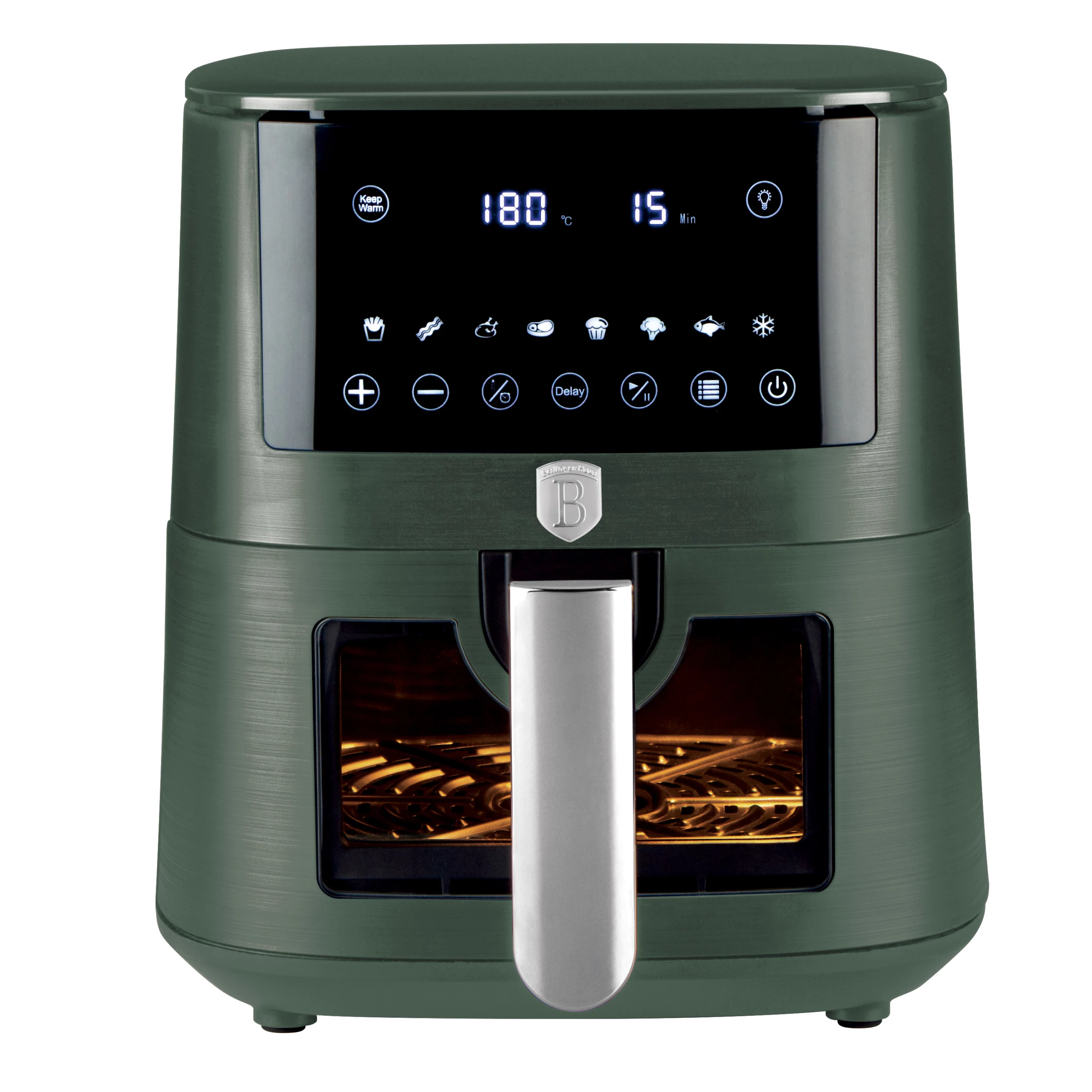 Berlinger Haus Air Fryer / forrólevegős sütő 8 literes 1650W Matte Green Collection BH/9710