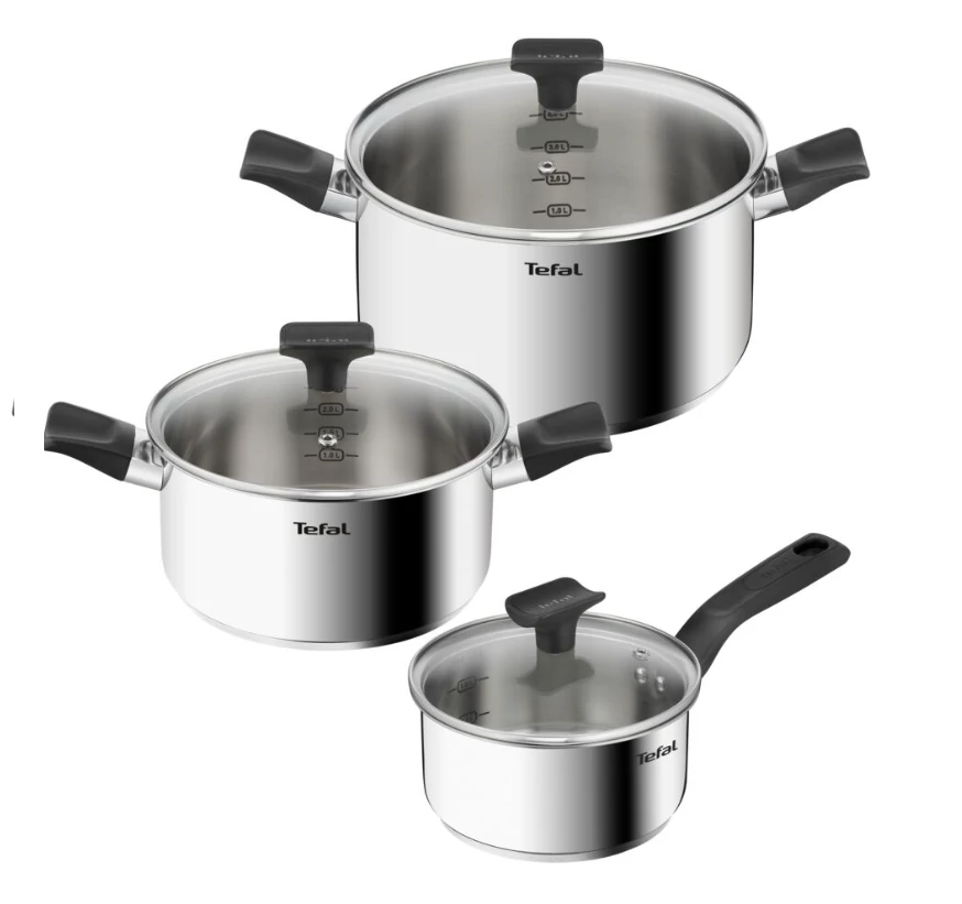 Tefal Edénykészlet 6 részes rozsdamentes + üveg Delicious B925S655