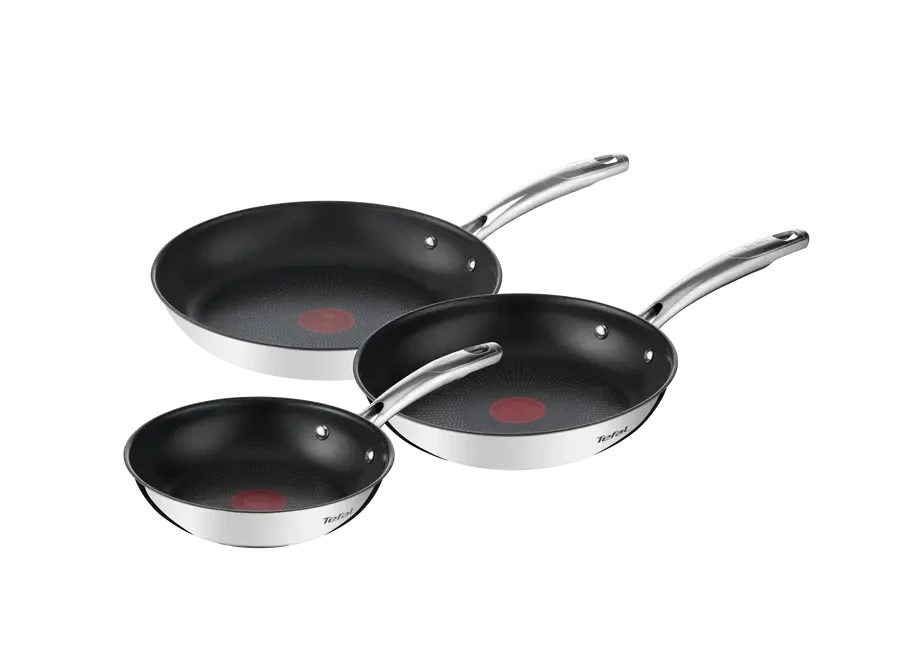 Tefal Serpenyőkészlet 3 részes 20/24/28 cm rozsdamentes Duetto+ G732S334
