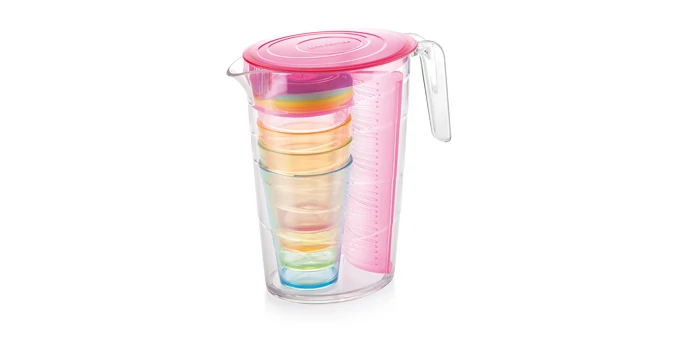 Tescoma Kancsó 2.5l ,4 pohár fedéllel rózsaszín műanyag myDRINK 308802.19