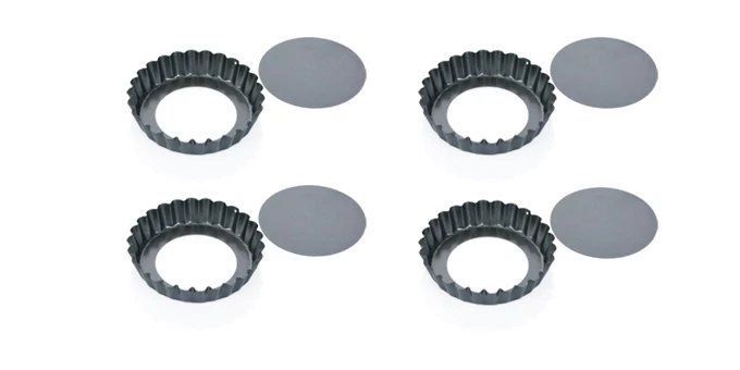 Tescoma Hullámos szélű kivehető belsejű sütőforma 10 cm 4 db tapadásmentes bevonat DELÍCIA 623111.00