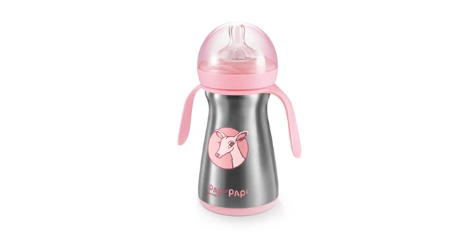 Tescoma Hőtartó cumisüveg 200 ml rózsaszín rozsdamentes acél és műanyag PAPU PAPI 667616.00