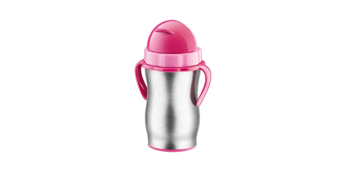 Tescoma Gy. termosz szívószállal 300 ml,rozsdamentes acél rózsaszín műanyag BAMBINI 668178.19