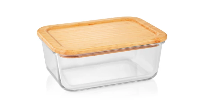 Tescoma Üveg tárolóedény 1,8 l téglalap alakú bambusz ONLINE 900847.00