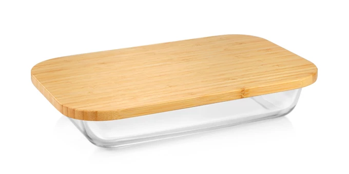Tescoma Üveg sütőtál fedéllel 31 x 19 cm bambusz ONLINE 900849.00